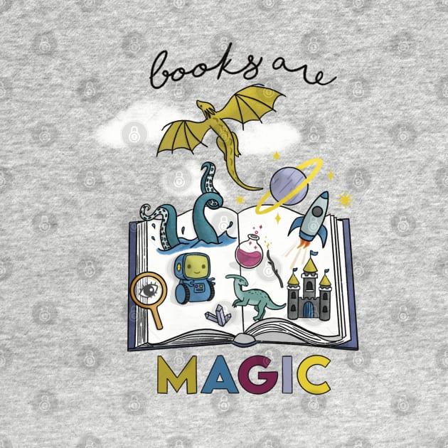 Books are Magic by Amyologist Draws